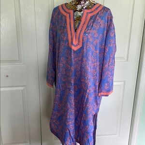 Talbots Blue and Orange Patterned Kaftan